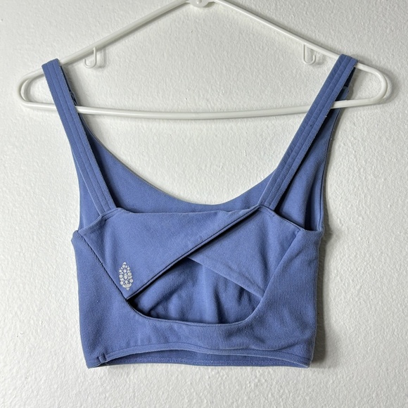 FP Movement Free People Seamless Ribbed Bralette Crop Top Sports Bra XS/S Blue - Picture 4 of 7